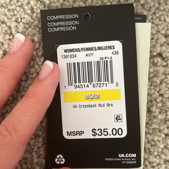 brand new never worn blue under armour sports bra - Picture 3 of 4